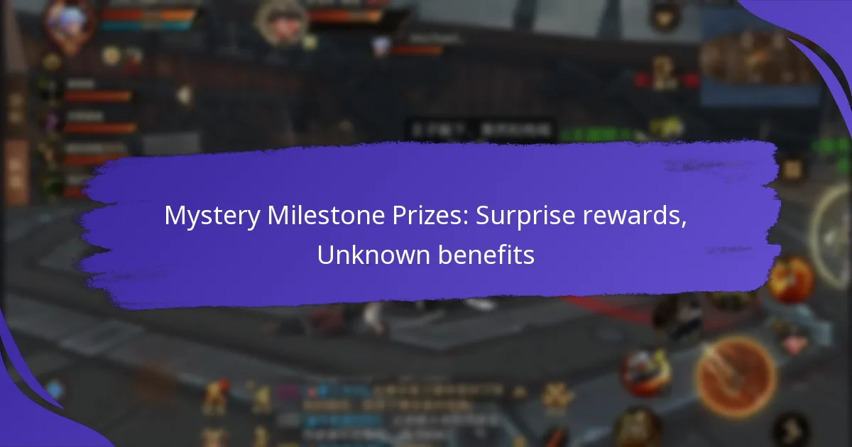 Mystery Milestone Prizes: Surprise rewards, Unknown benefits