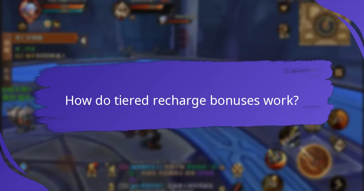 Which strategies maximise tiered recharge bonuses?